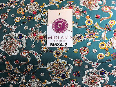 Royal Jewel Printed 100% Cotton Poplin fabric 58" Wide M534 Mtex - Image 8
