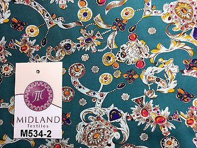 Royal Jewel Printed 100% Cotton Poplin fabric 58" Wide M534 Mtex - Image 9