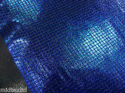 SHIMMER LAME FOIL FABRIC ON BLACK JERSEY STRETCHY WITH CHECK EFFECT 60" M6 - Image 6