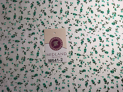 Small Floral Print on white soft polycotton dress Fabric 45" Wide M541 Mtex - Image 13
