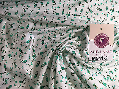 Small Floral Print on white soft polycotton dress Fabric 45" Wide M541 Mtex - Image 15
