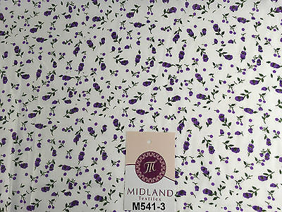 Small Floral Print on white soft polycotton dress Fabric 45" Wide M541 Mtex - Image 18