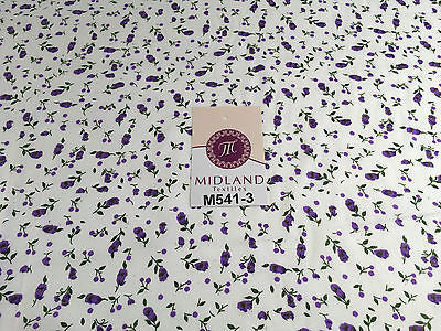 Small Floral Print on white soft polycotton dress Fabric 45" Wide M541 Mtex - Image 22