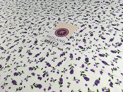 Small Floral Print on white soft polycotton dress Fabric 45" Wide M541 Mtex - Image 23