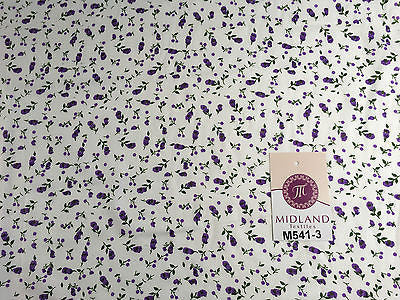Small Floral Print on white soft polycotton dress Fabric 45" Wide M541 Mtex - Image 25