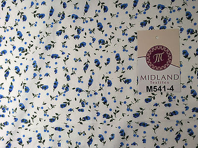 Small Floral Print on white soft polycotton dress Fabric 45" Wide M541 Mtex - Image 26