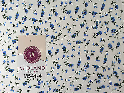 Small Floral Print on white soft polycotton dress Fabric 45" Wide M541 Mtex - Image 27