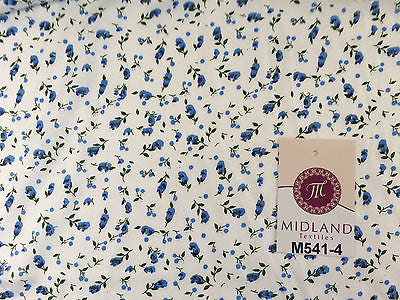 Small Floral Print on white soft polycotton dress Fabric 45" Wide M541 Mtex - Image 28