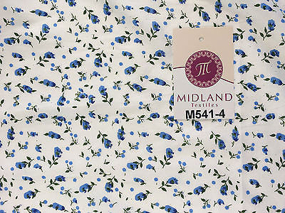 Small Floral Print on white soft polycotton dress Fabric 45" Wide M541 Mtex - Image 29