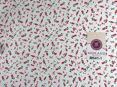 Small Floral Print on white soft polycotton dress Fabric 45" Wide M541 Mtex - Image 3