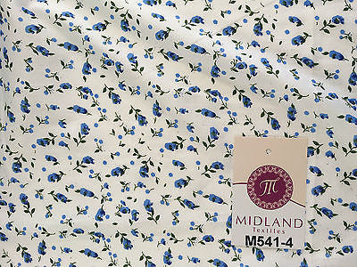 Small Floral Print on white soft polycotton dress Fabric 45" Wide M541 Mtex - Image 32