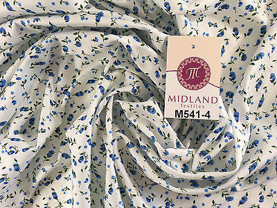 Small Floral Print on white soft polycotton dress Fabric 45" Wide M541 Mtex - Image 33