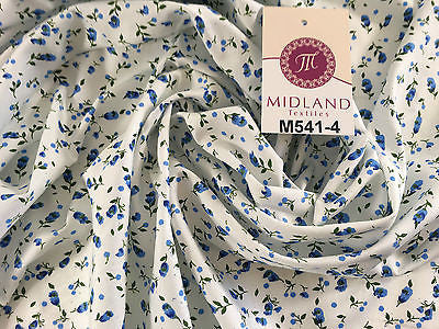Small Floral Print on white soft polycotton dress Fabric 45" Wide M541 Mtex - Image 35