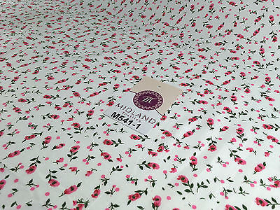 Small Floral Print on white soft polycotton dress Fabric 45" Wide M541 Mtex - Image 5