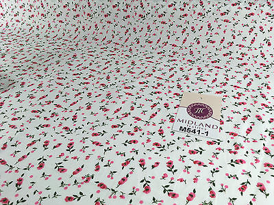 Small Floral Print on white soft polycotton dress Fabric 45" Wide M541 Mtex - Image 6
