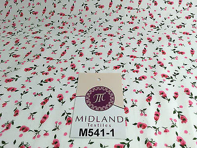 Small Floral Print on white soft polycotton dress Fabric 45" Wide M541 Mtex - Image 7