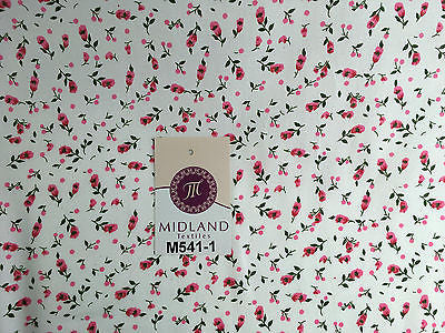 Small Floral Print on white soft polycotton dress Fabric 45" Wide M541 Mtex - Image 8
