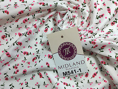 Small Floral Print on white soft polycotton dress Fabric 45" Wide M541 Mtex - Image 9