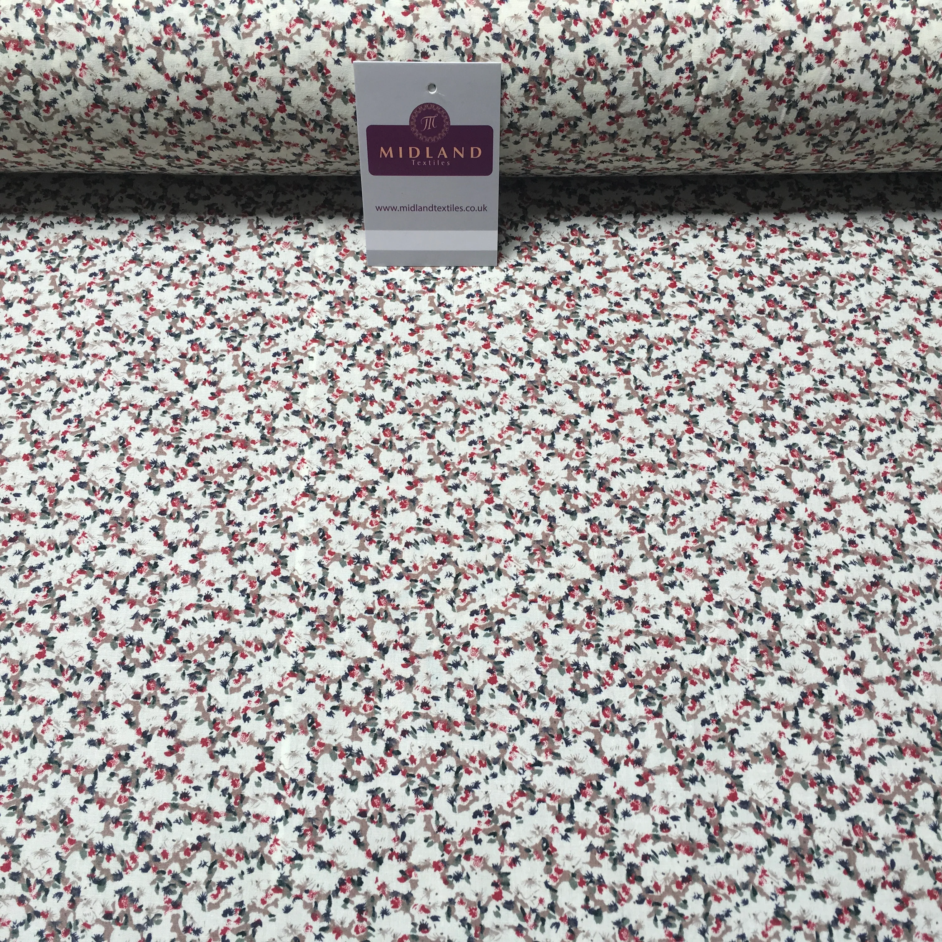 Small Floral Printed 100% Cotton Fabric 58" Wide Mtex MA914 - Image 3