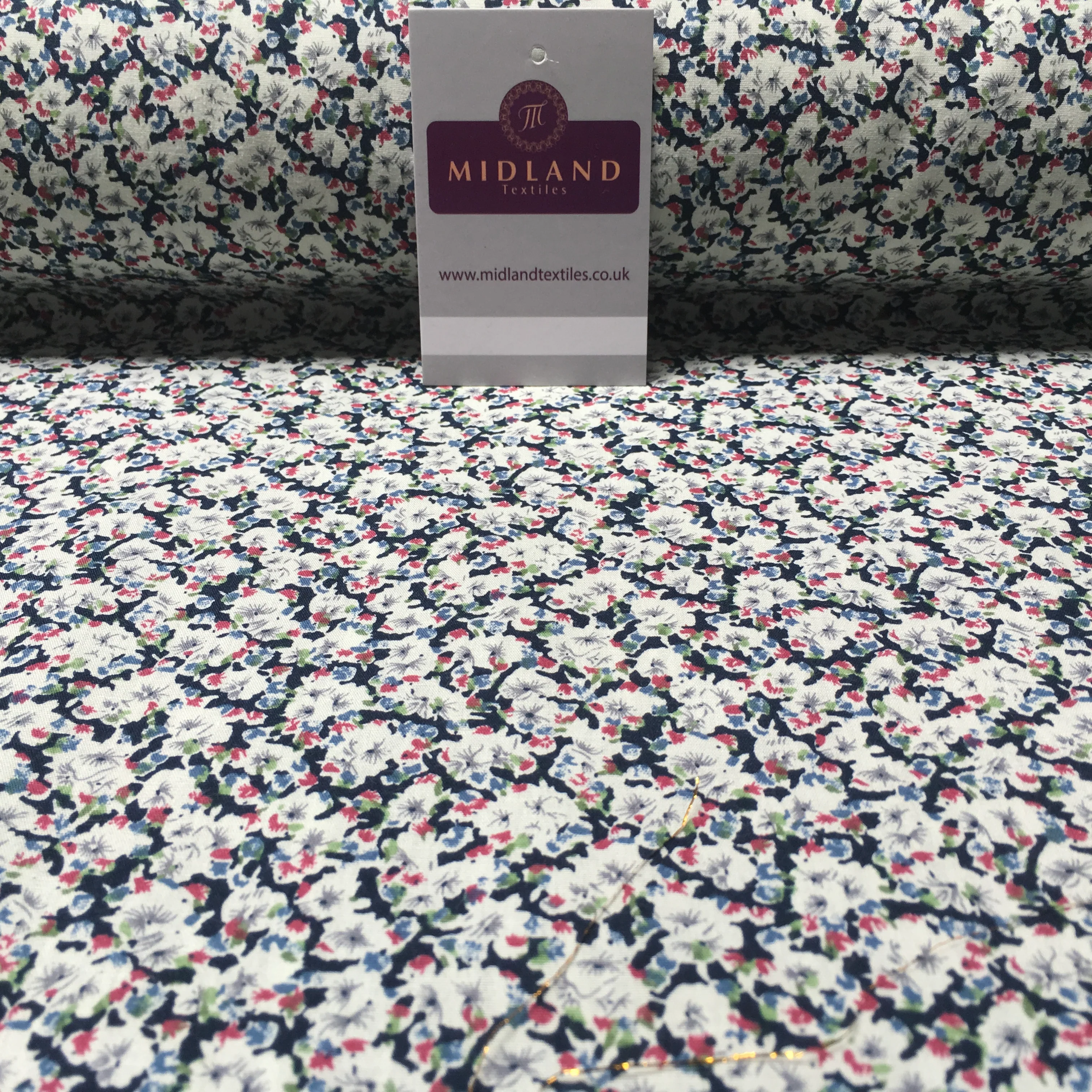 Small Floral Printed 100% Cotton Fabric 58" Wide Mtex MA914 - Image 6