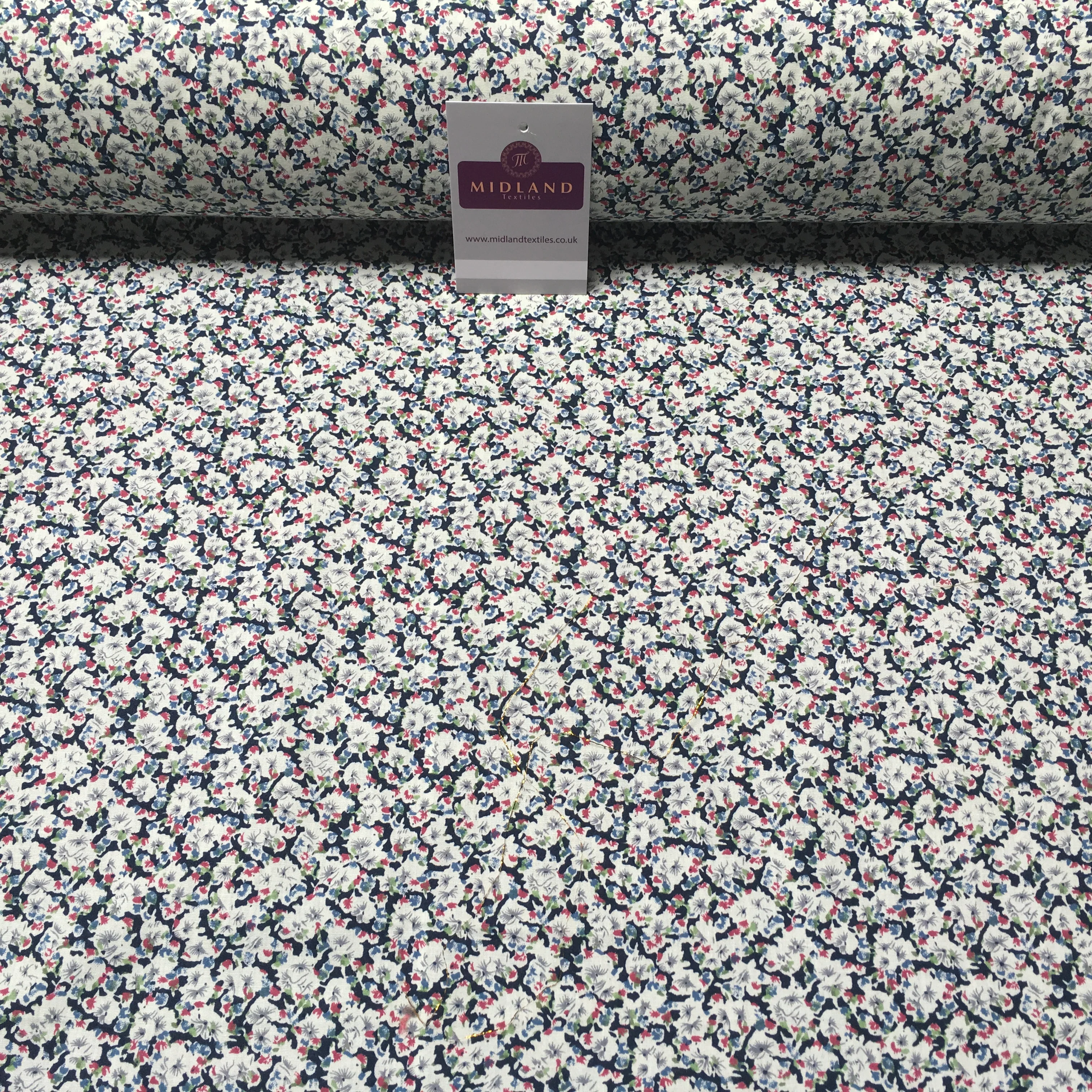 Small Floral Printed 100% Cotton Fabric 58" Wide Mtex MA914 - Image 8