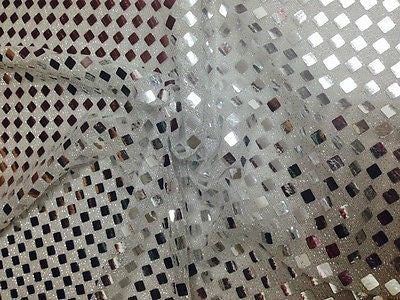 SQUARE SEQUIN LUREX JERSEY DISCO DANCE FANCY DRESS FABRIC MATERIAL 38"  M67 Mtex - Image 3