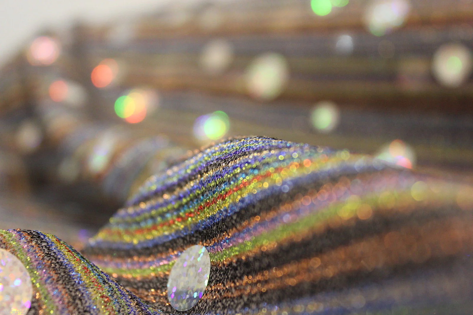 Stripe  Hologram Sequin fabric dress prom Midtex 58"Spotted Per Metre M150 - Image 3