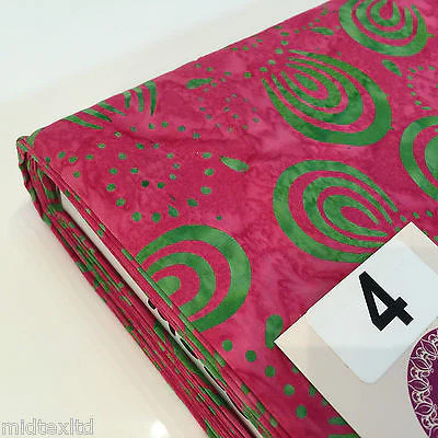 Swirl and dot design contrasting colours Bali batik fabric 100% Cotton M525 Mtex - Image 22