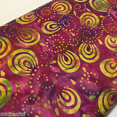 Swirl and dot design contrasting colours Bali batik fabric 100% Cotton M525 Mtex - Image 27