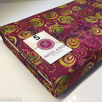 Swirl and dot design contrasting colours Bali batik fabric 100% Cotton M525 Mtex - Image 28