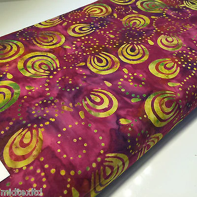 Swirl and dot design contrasting colours Bali batik fabric 100% Cotton M525 Mtex - Image 29