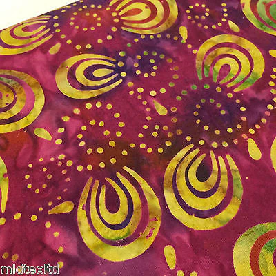 Swirl and dot design contrasting colours Bali batik fabric 100% Cotton M525 Mtex - Image 30
