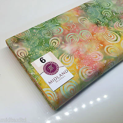 Swirl and dot design contrasting colours Bali batik fabric 100% Cotton M525 Mtex - Image 32