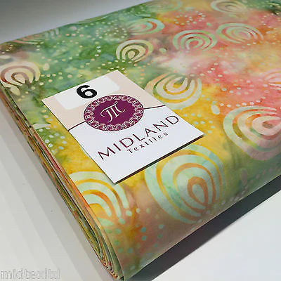 Swirl and dot design contrasting colours Bali batik fabric 100% Cotton M525 Mtex - Image 35