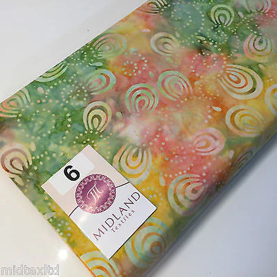 Swirl and dot design contrasting colours Bali batik fabric 100% Cotton M525 Mtex - Image 38