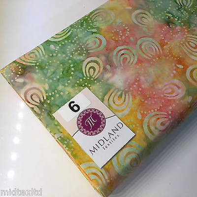 Swirl and dot design contrasting colours Bali batik fabric 100% Cotton M525 Mtex - Image 39