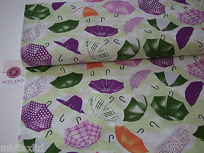 Umbrella Print 100% Cotton Poplin Fabric, 45" Wide. Craft Cotton M26 Mtex - Image 11