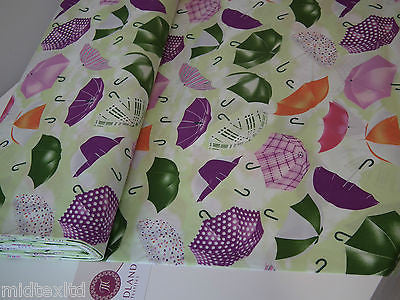 Umbrella Print 100% Cotton Poplin Fabric, 45" Wide. Craft Cotton M26 Mtex - Image 12