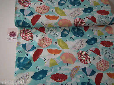 Umbrella Print 100% Cotton Poplin Fabric, 45" Wide. Craft Cotton M26 Mtex - Image 14