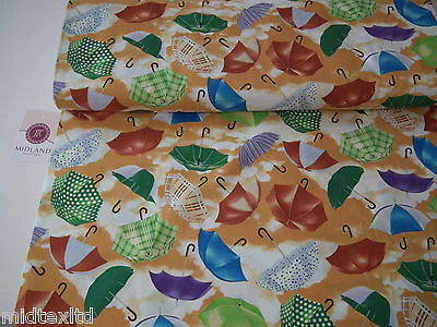 Umbrella Print 100% Cotton Poplin Fabric, 45" Wide. Craft Cotton M26 Mtex - Image 18