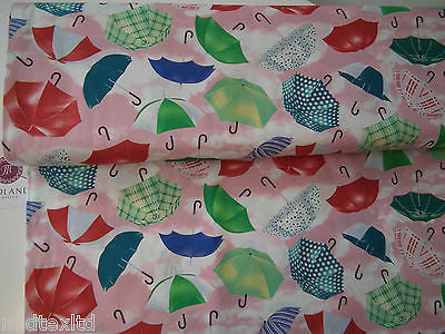 Umbrella Print 100% Cotton Poplin Fabric, 45" Wide. Craft Cotton M26 Mtex - Image 5