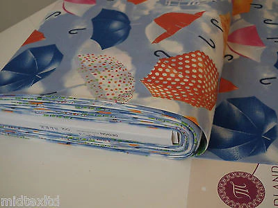 Umbrella Print 100% Cotton Poplin Fabric, 45" Wide. Craft Cotton M26 Mtex - Image 6