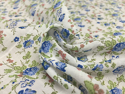 Vinatge Floral poly cotton print dress craft fabric 44" Wide M353 Mtex - Image 10