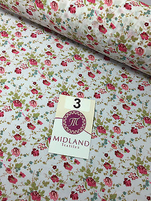 Vinatge Floral poly cotton print dress craft fabric 44" Wide M353 Mtex - Image 11