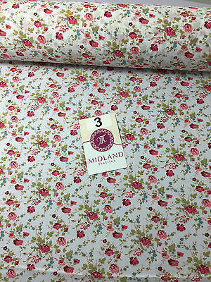 Vinatge Floral poly cotton print dress craft fabric 44" Wide M353 Mtex - Image 12
