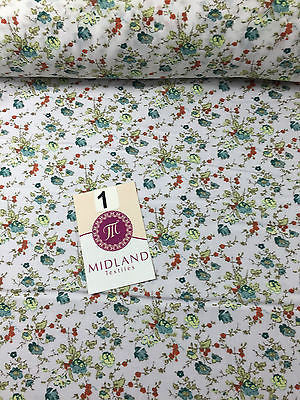 Vinatge Floral poly cotton print dress craft fabric 44" Wide M353 Mtex - Image 3