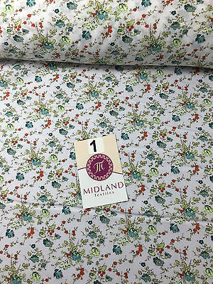 Vinatge Floral poly cotton print dress craft fabric 44" Wide M353 Mtex - Image 5