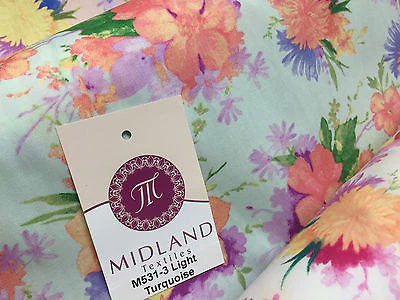 Vintage Abstract Floral Printed Fabric 100% Cotton Poplin  44" Wide  M531 Mtex - Image 11