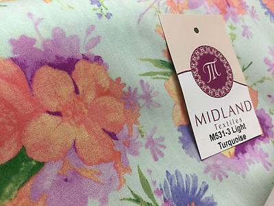 Vintage Abstract Floral Printed Fabric 100% Cotton Poplin  44" Wide  M531 Mtex - Image 12