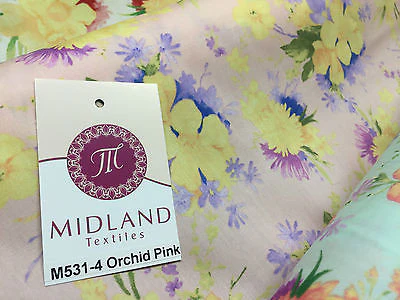 Vintage Abstract Floral Printed Fabric 100% Cotton Poplin  44" Wide  M531 Mtex - Image 14